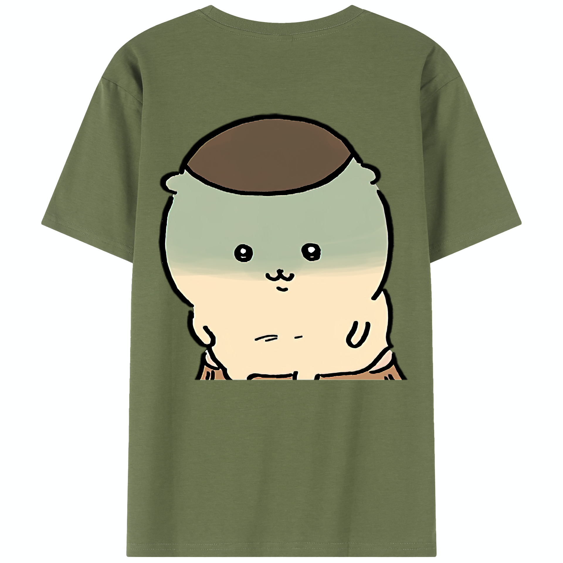 （画像用） ちいかわ くりまんじゅう Chii-kawa kuri manjū 綿100％半袖Tシャツ（背面プリント）
